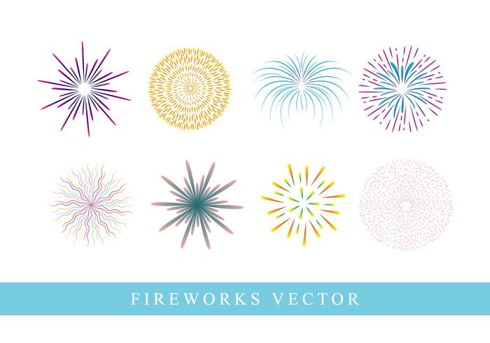 Fireworks on white background vector