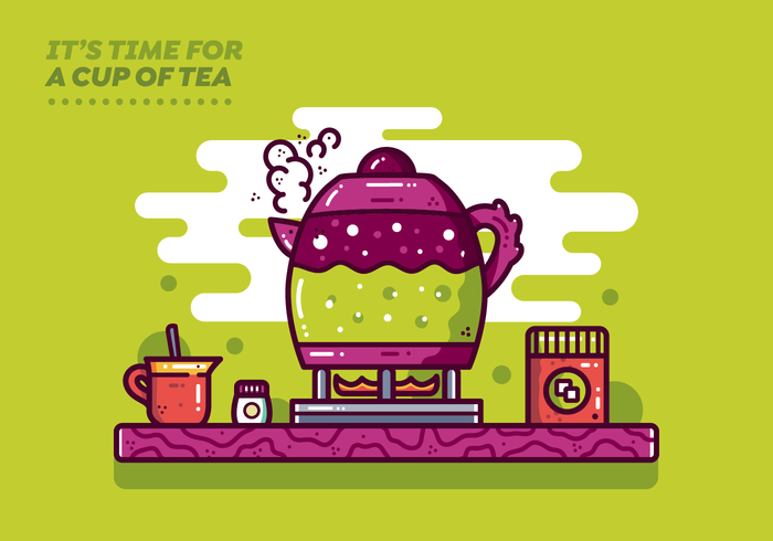 Vector de tiempo del té