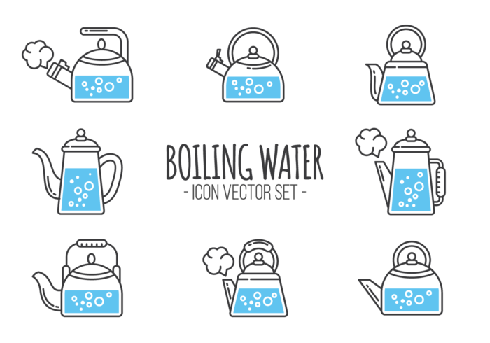 Boiling Water Icons Vector