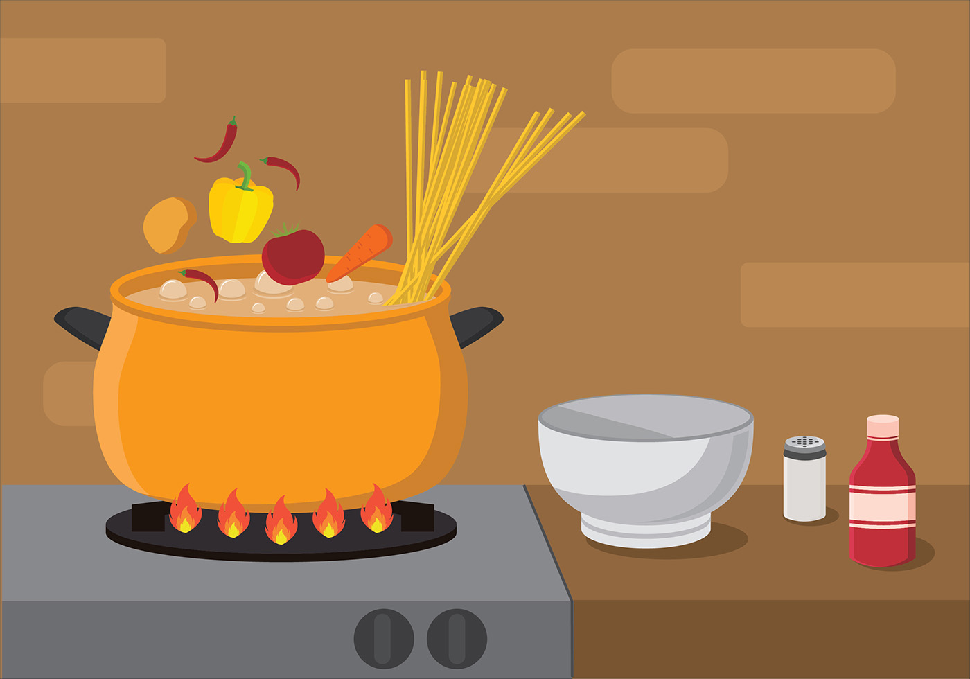 Cooking Soup Vector Download Free Vector Art, Stock Graphics & Images