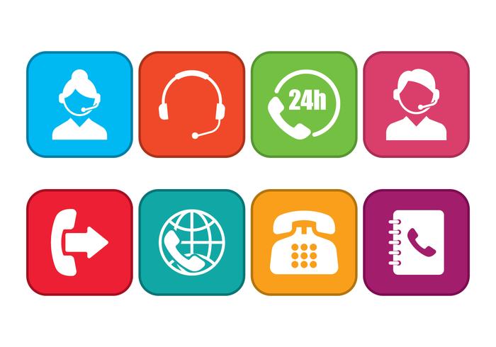 Call Centre Icons Set vector