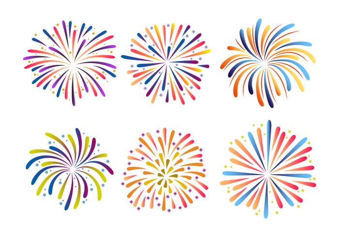 Fireworks White Background Vector Collection