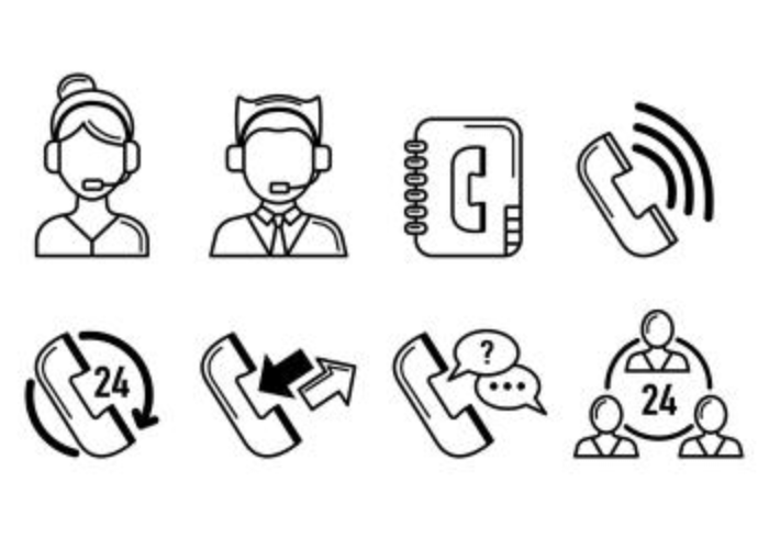 Set Of Call Centre Icons vector