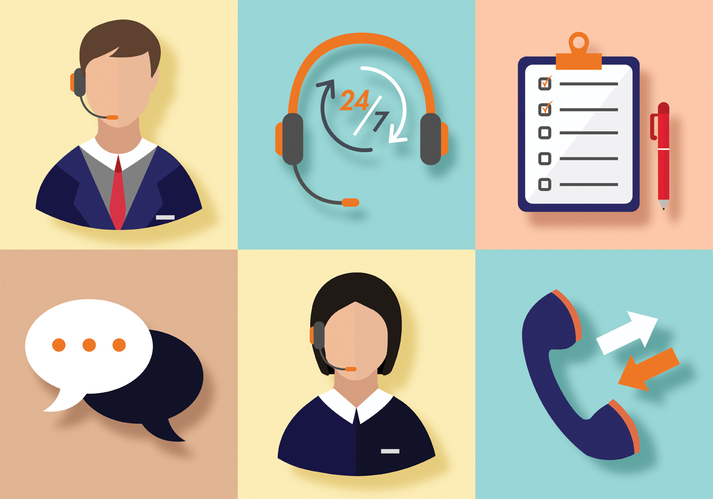 Call Centre Vector Pack 161893 Vector Art at Vecteezy