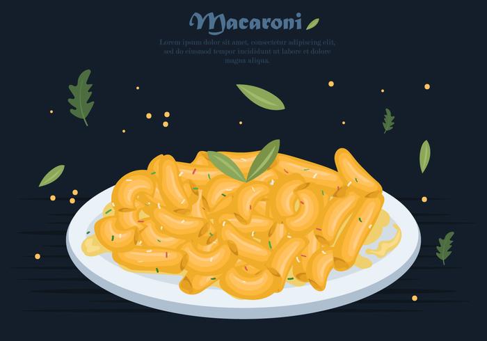 Macaroni Pasta With Creamy Sauce Vector 