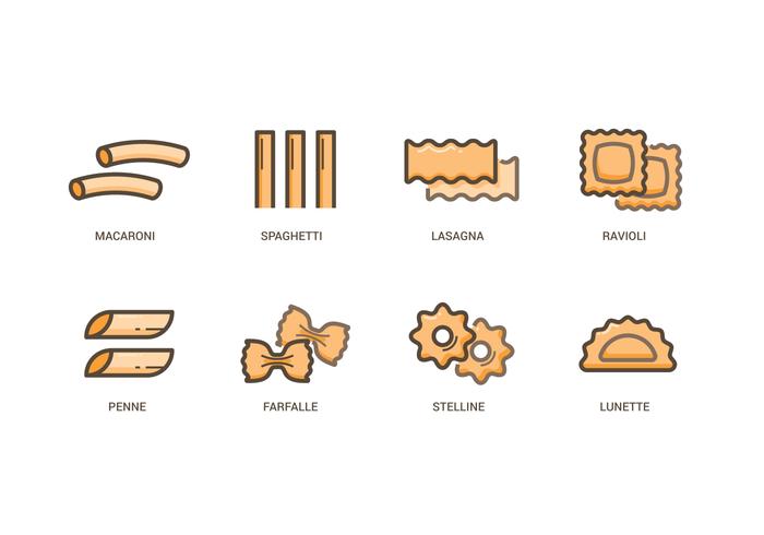 Set of Pasta Icons vector