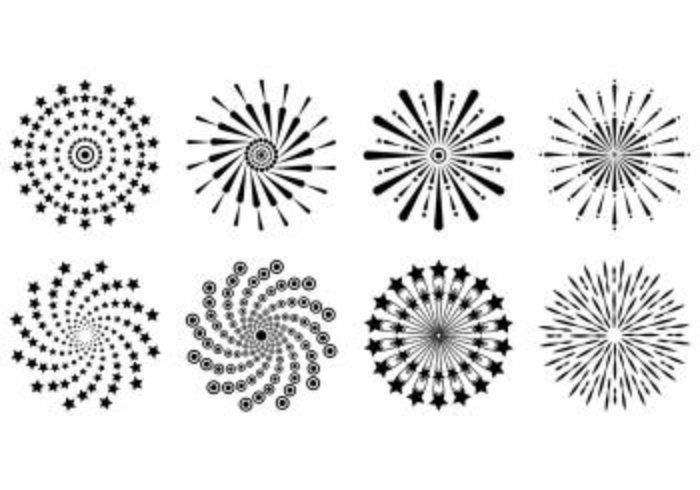 Set Of Fireworks In White Background  vector