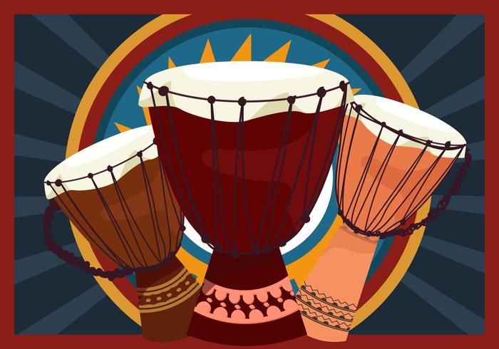 Djembe Percusión africana vector