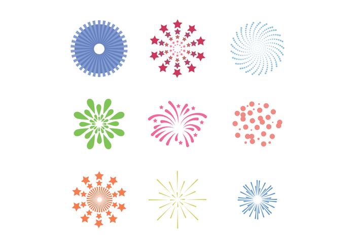 Set Of Fireworks Vectors 