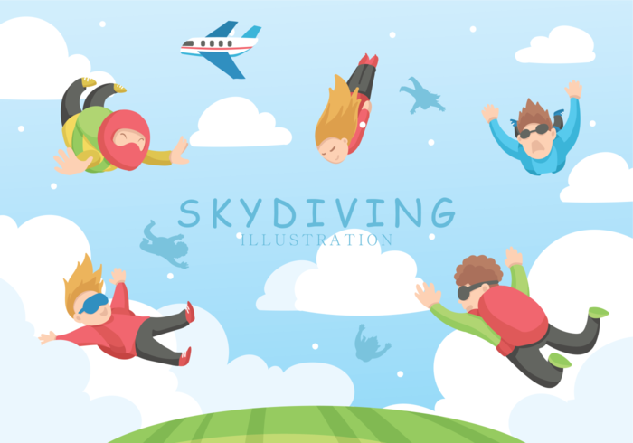 Skydiving Vector Illustration