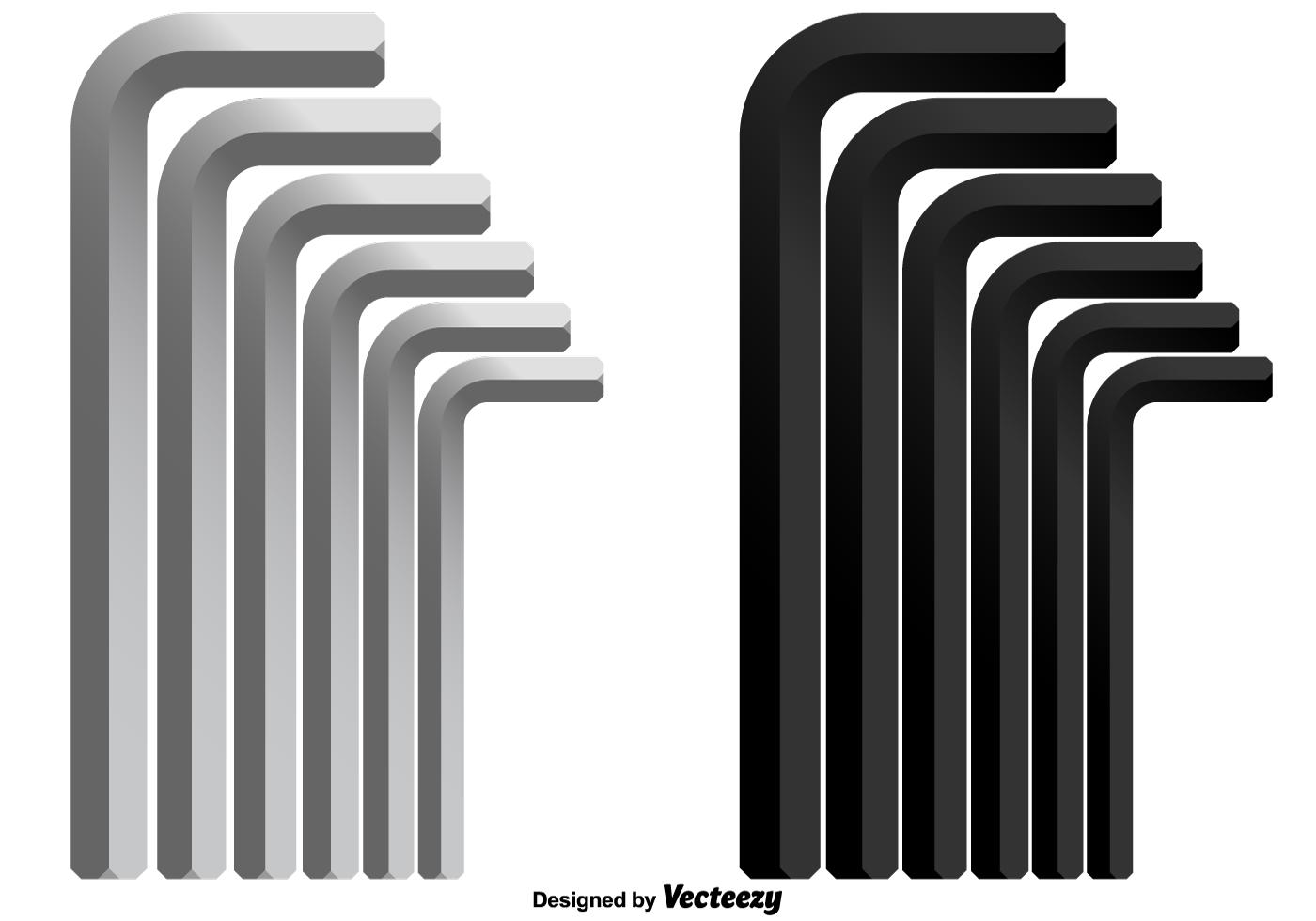 Vector Set Of Allen key icons in different sizes 161954 Vector Art at