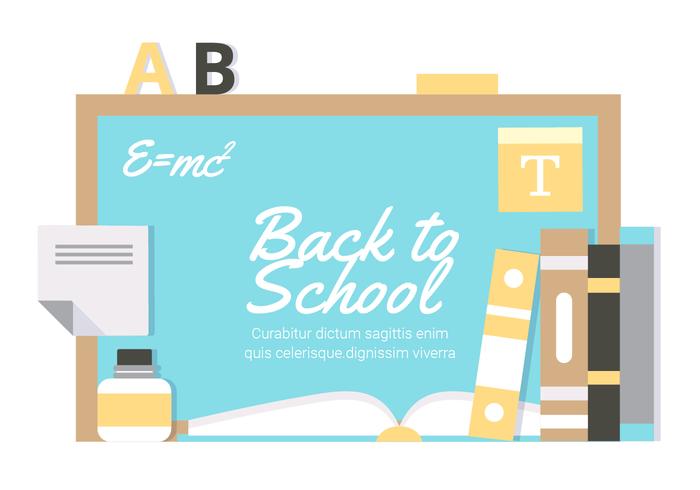 Free Flat Design Vector Back to School Illustration