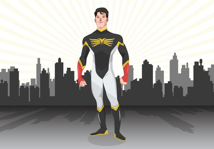 Ciudad Superhero Vector