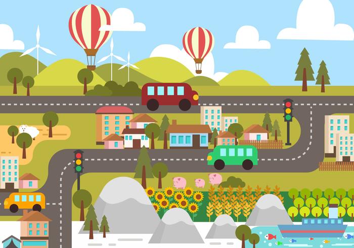 Roadmap Landscape Vector