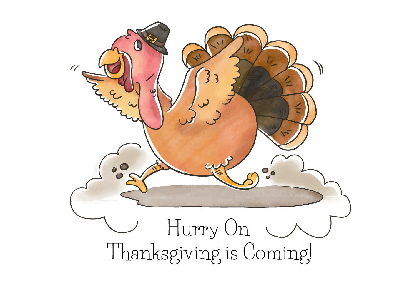 Cute Turkey Character With Thanksgiving Hat Vector ...