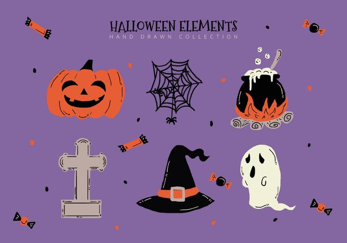 Halloween Elements Collection Vectors 