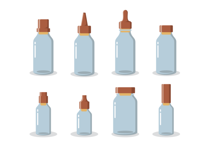 Bottle with Stoppers Icons Vector