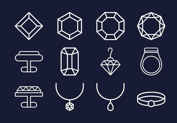 Colecciones de iconos de joyas vector
