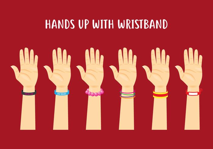 Hands Up With Wristband vector