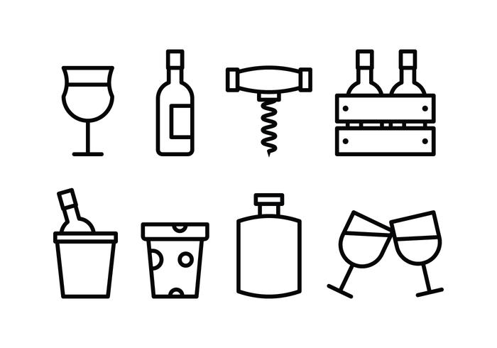 Wine Icon Set vector