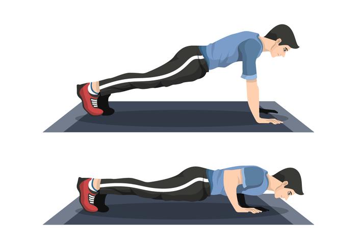 Man Doing Push Up Vector Illustration