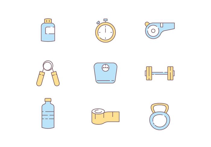 Icons of Fitness Tools vector