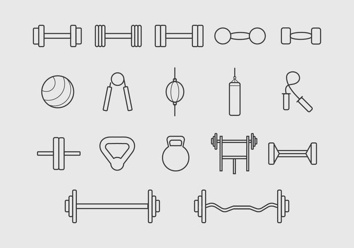 Gym Tools Line Icon Vector