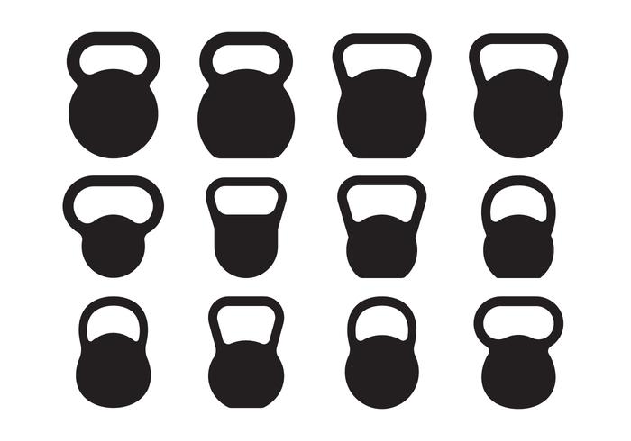 Kettle Bell Silhouette Vectors 