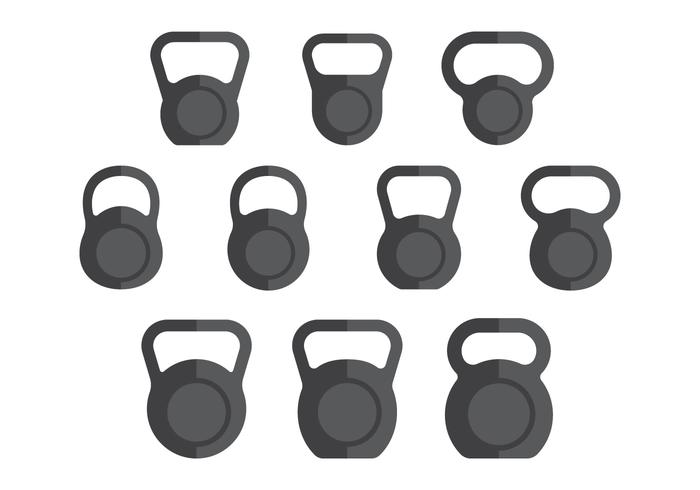 Flat Kettle Bell Clipart Vectors 