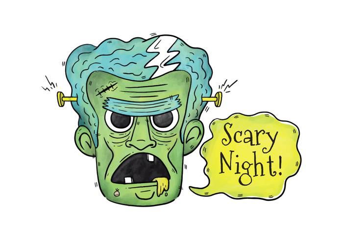 Angry Frankenstein Character With Speech Bubble vector