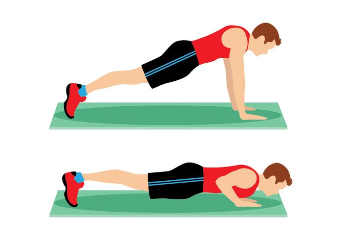 Push Up Pose Vector 