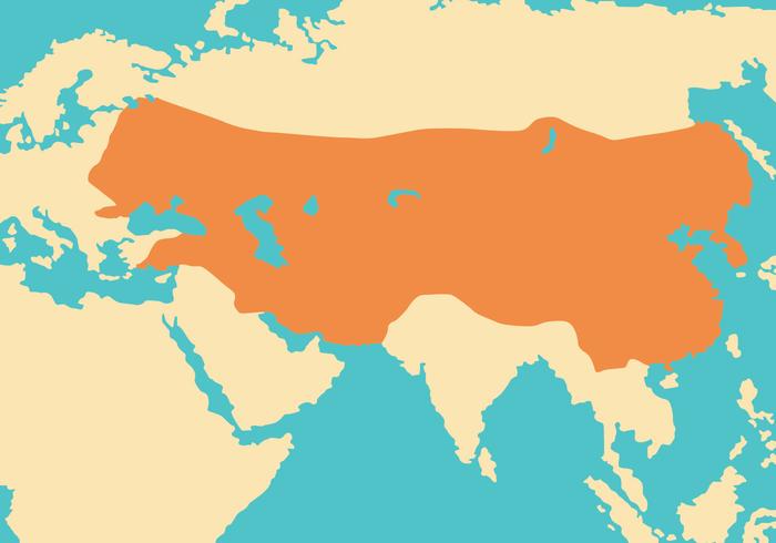 Mapa del mapa del imperio mongol vector