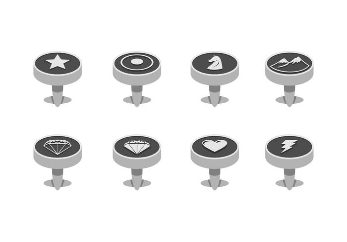 Cufflink De Plata Vector Libre