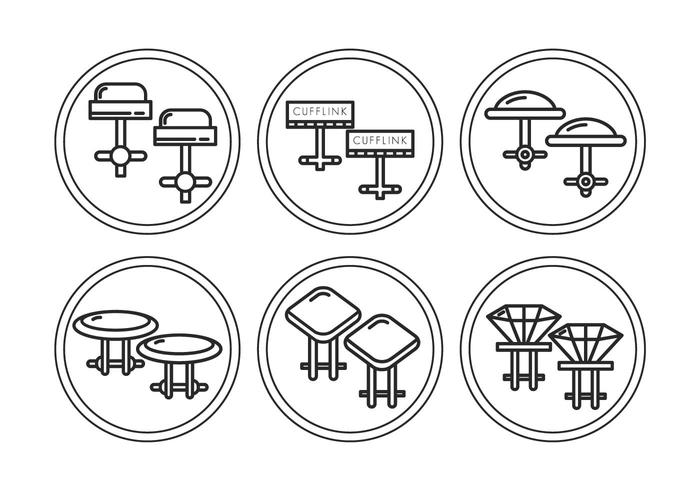 Cufflink vector set