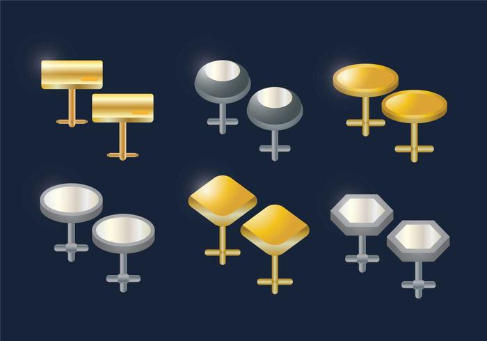 Cufflink vector set