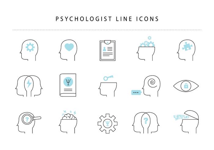 Psychologist Line Icons vector