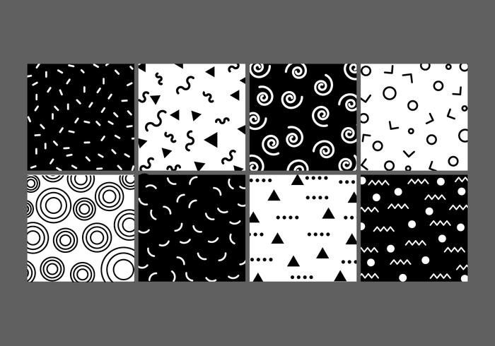 Free Squiggle and Basic Memphis Style Pattern vector