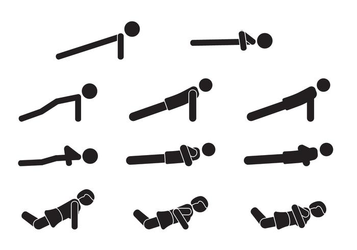 Push up icon set vector