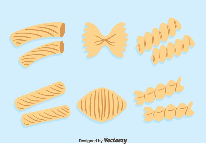Macaroni Collection On Blue Vector
