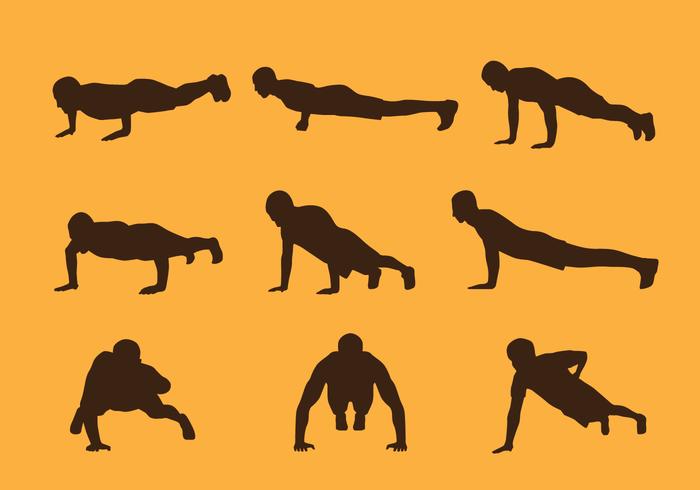 Push Up Silhouettes vector