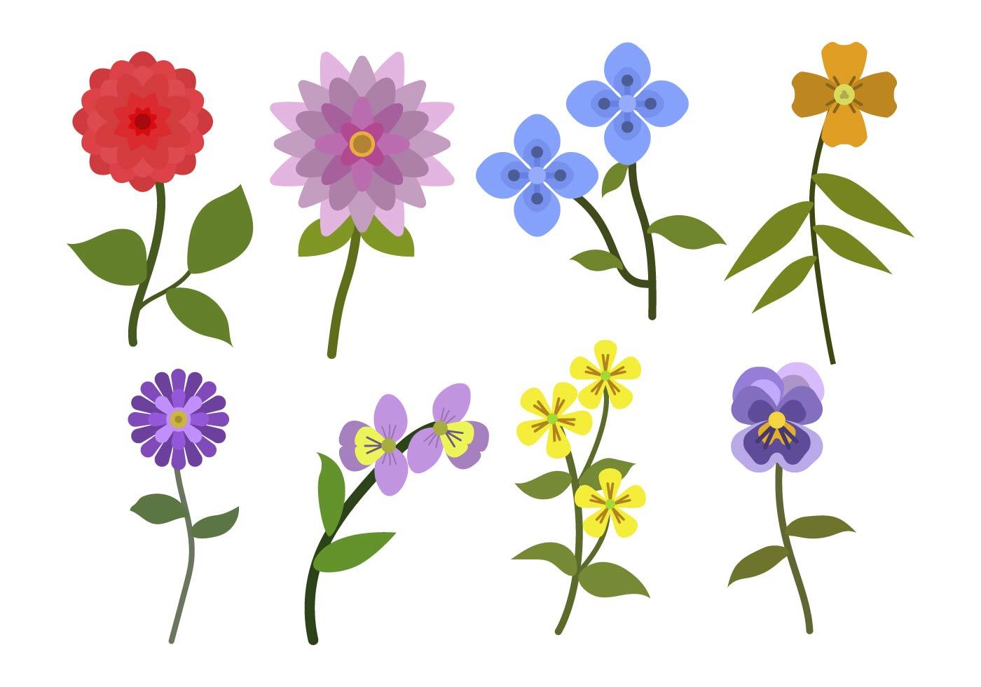 Flat Flower Vectors 162253 Vector Art at Vecteezy