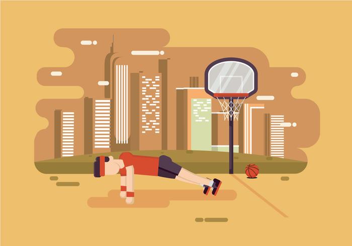 Man Doing Pushup In the Park Vector