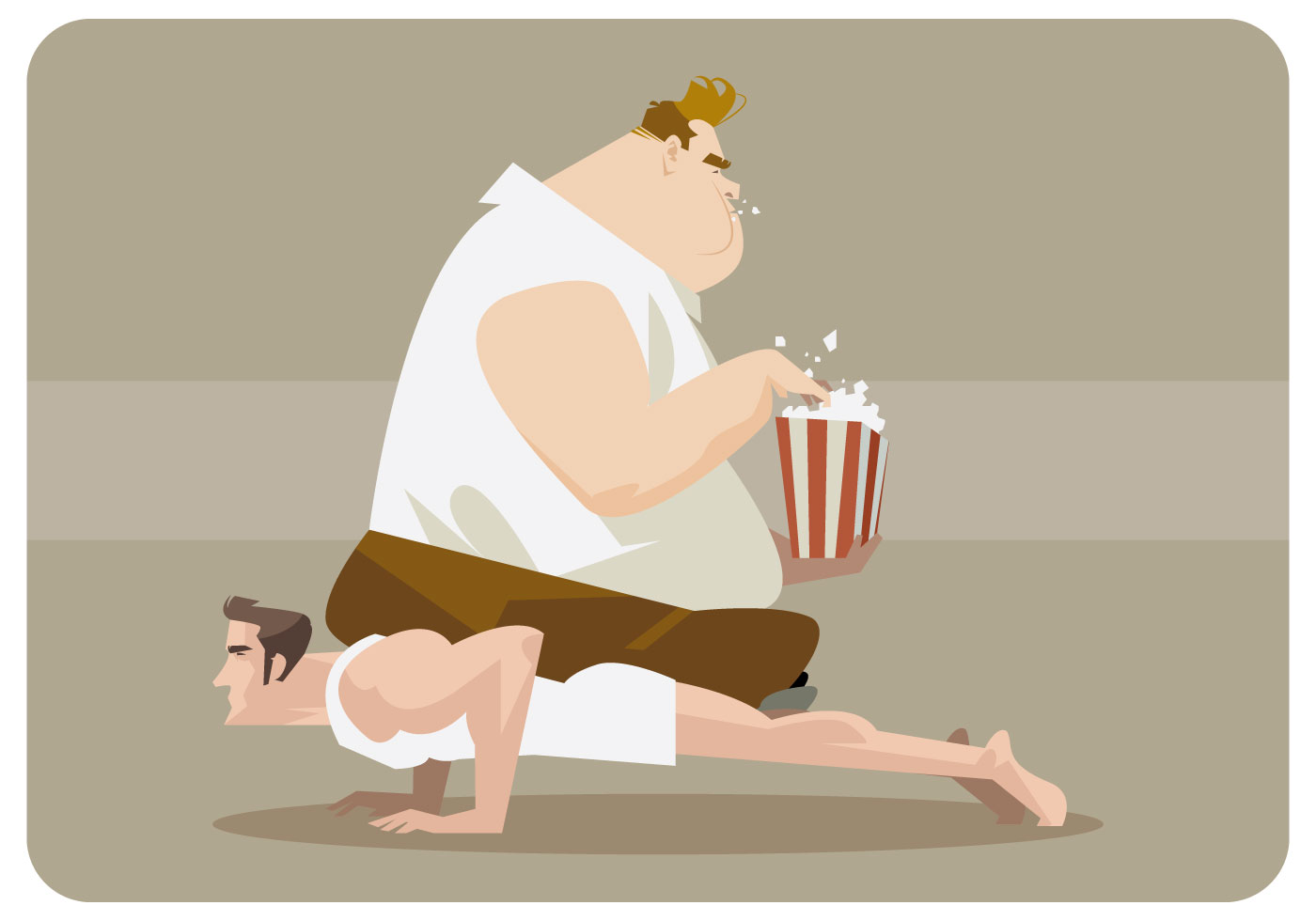 Funny Men Doing Pushups Vector 162273 Vector Art at Vecteezy