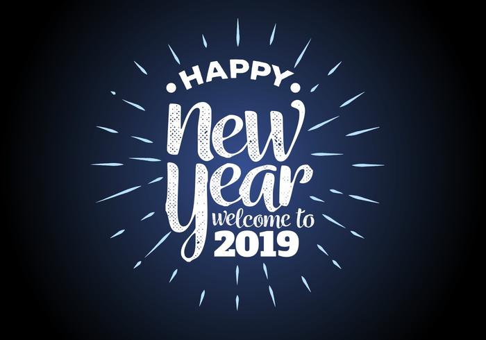 Happy New Year 2019 Background Vector Illustration