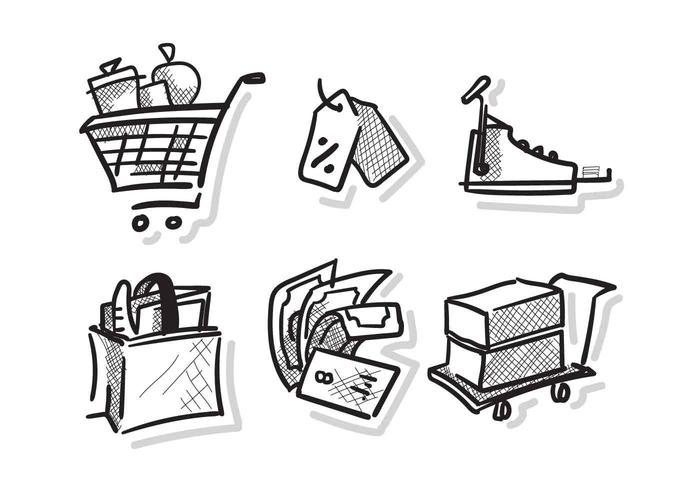 Free Unique Supermarket Cart Vectors