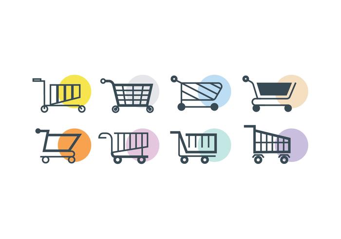 Supermarket cart vector icon