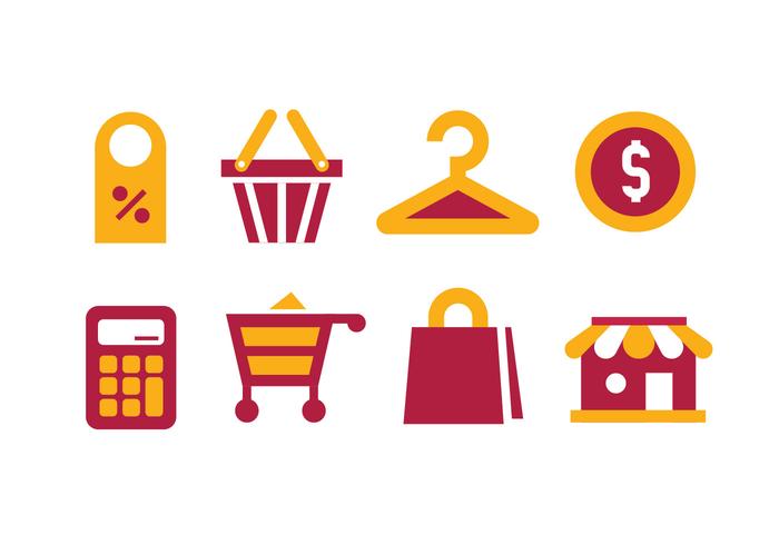 Iconos de vector de compras