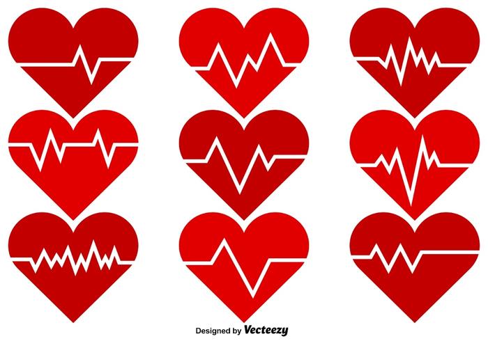 Vector Heart Rhythm Color Icons