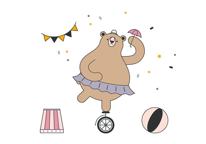 Dancing Circus Bear Vector