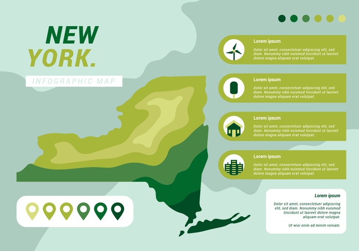 New York Infographic Map vector